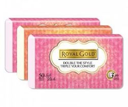 ROYAL GOLD TWIN TONE SOFT PACK TISSUE 3 PLY 50 SHEET
